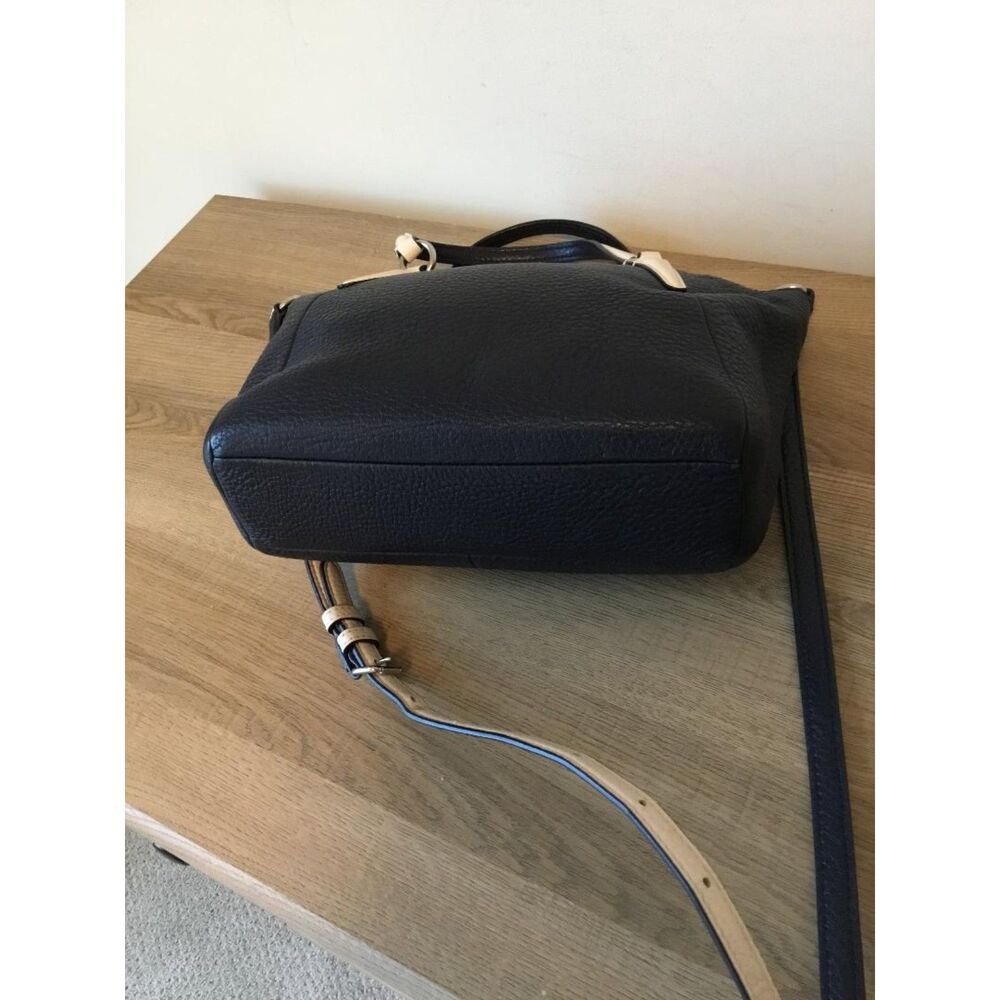 Coach Mini Kelsey Satchel Crossbody in Navy Pebbled Leather, White trim F59853 - Picture 5 of 10